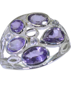 Real Gemstones Faincy Faceted Amethyst rings