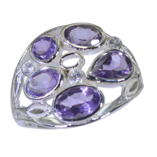 Real Gemstones Faincy Faceted Amethyst rings